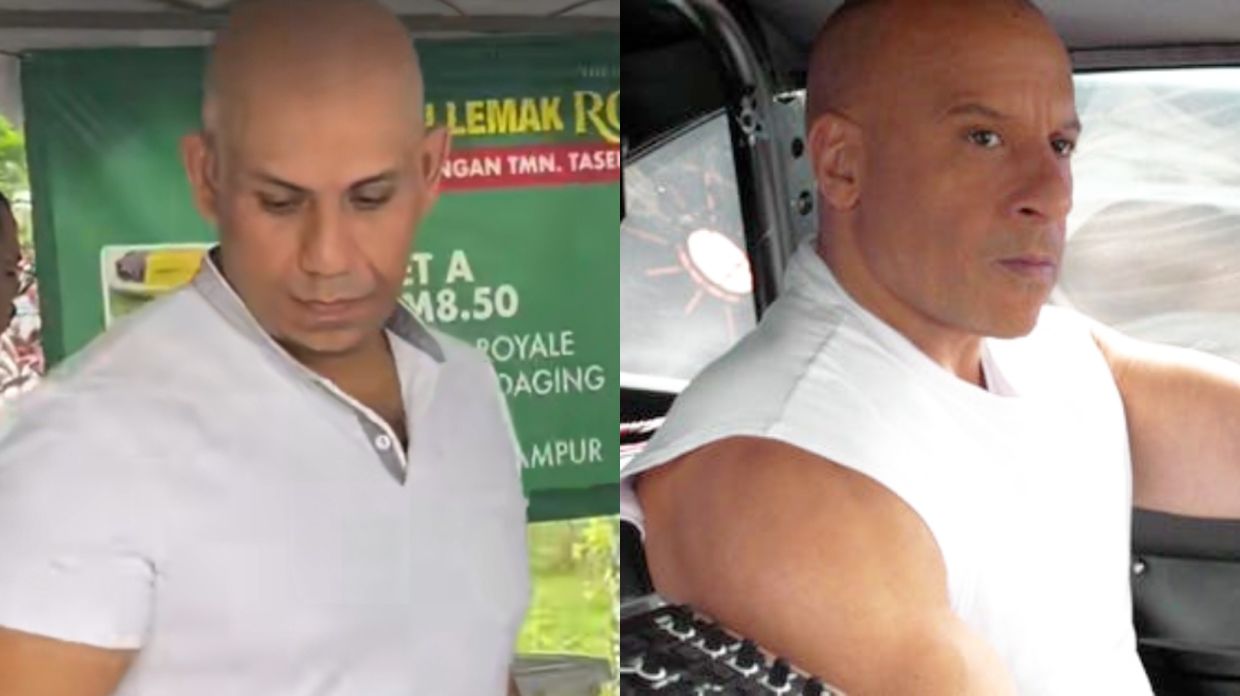 Vin Diesel lookalike spotted selling food at Ramadan bazaar in Johor