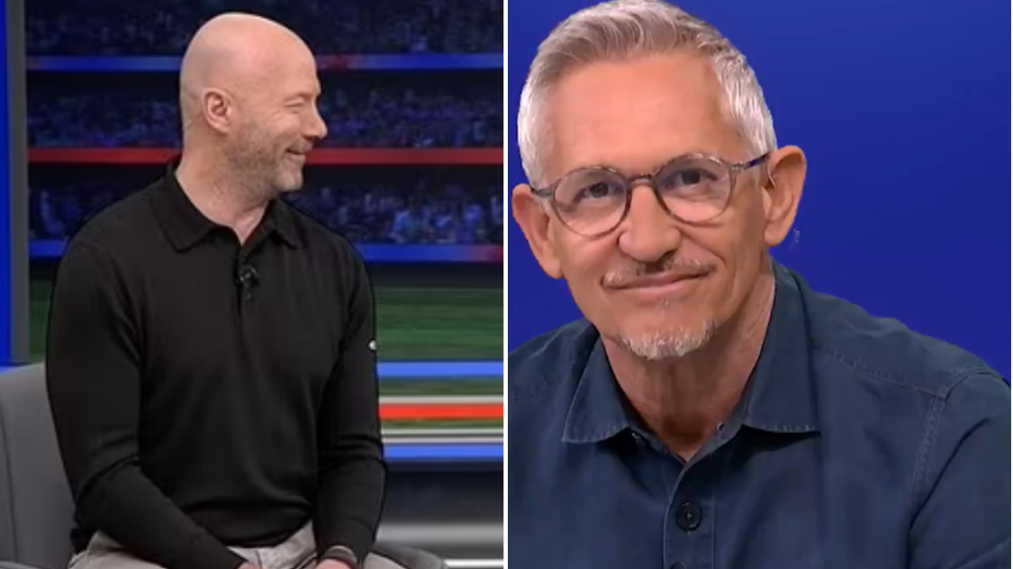 Alan Shearer jokingly takes aim at Gary Lineker’s impartiality row as host finally returns to Match of the Day