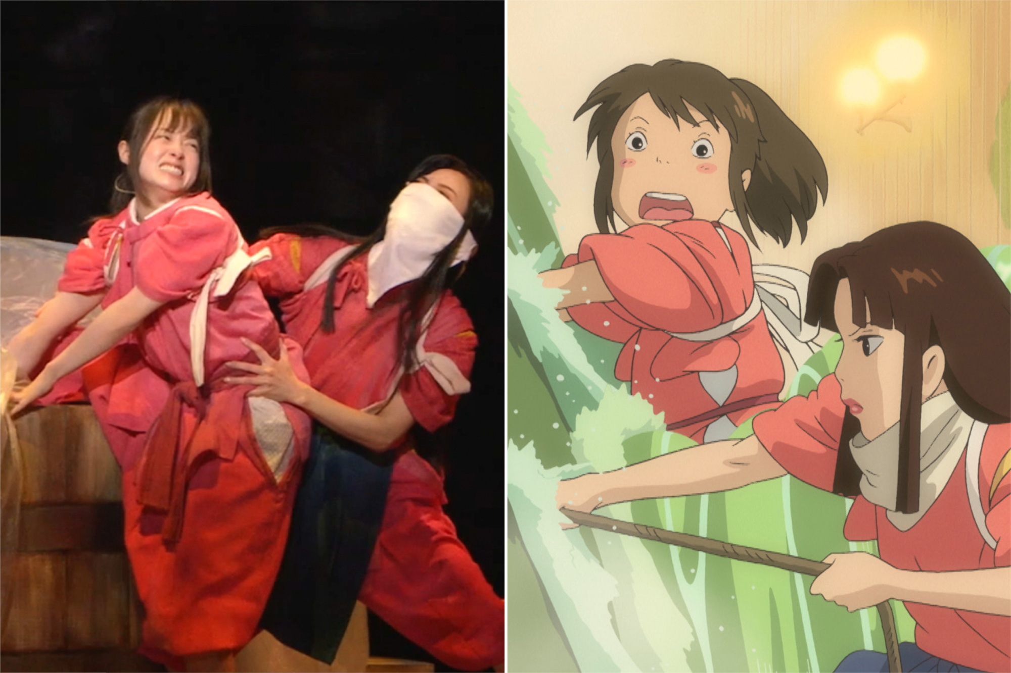 Watch Spirited Away play recreate stressful 'stink spirit' bath scene for the stage