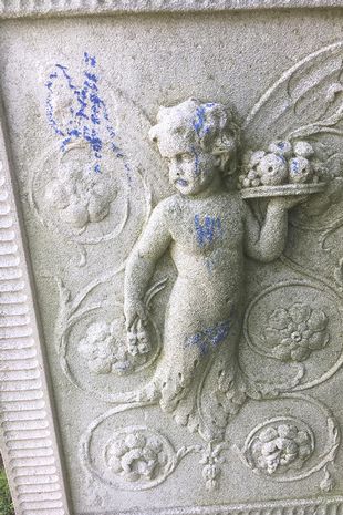 Children given crayons at museum scribble all over 230-year-old statue