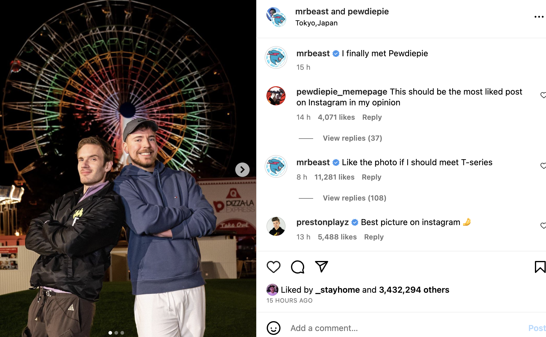 MrBeast finally meets PewDiePie and fans are desperate for a collaboration