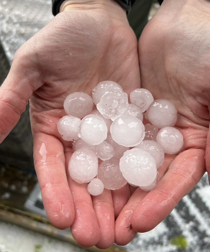 Marble sized hail stones’ battering the UK being called the ‘largest ever seen’