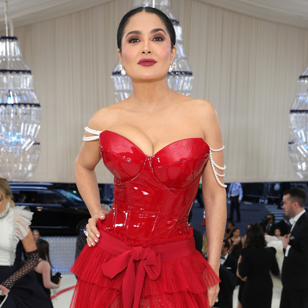 Salma Hayek Suffers NSFW Wardrobe Malfunction on Instagram Live