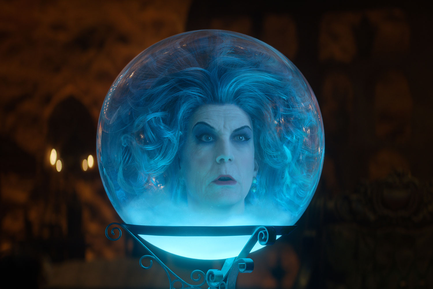 Haunted Mansion attempted to film Jamie Lee Curtis' head inside a real Madame Leota crystal ball