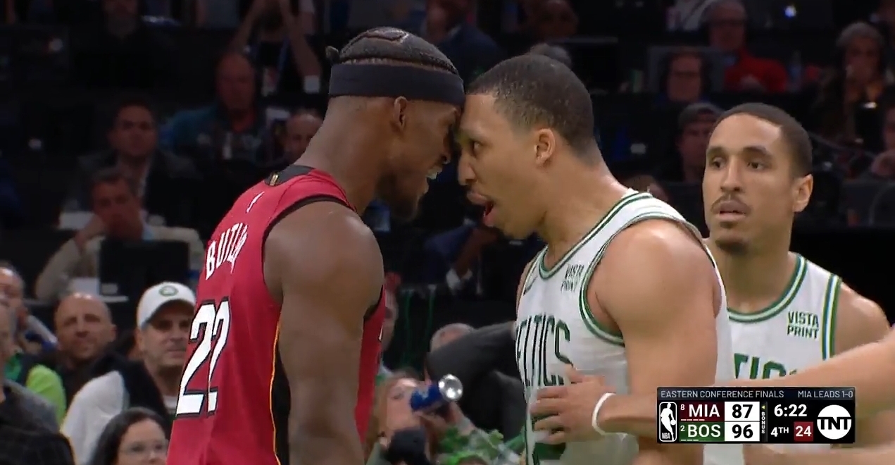 Jimmy Butler And Grant Williams Went Face-To-Face After A Bucket In Game 2