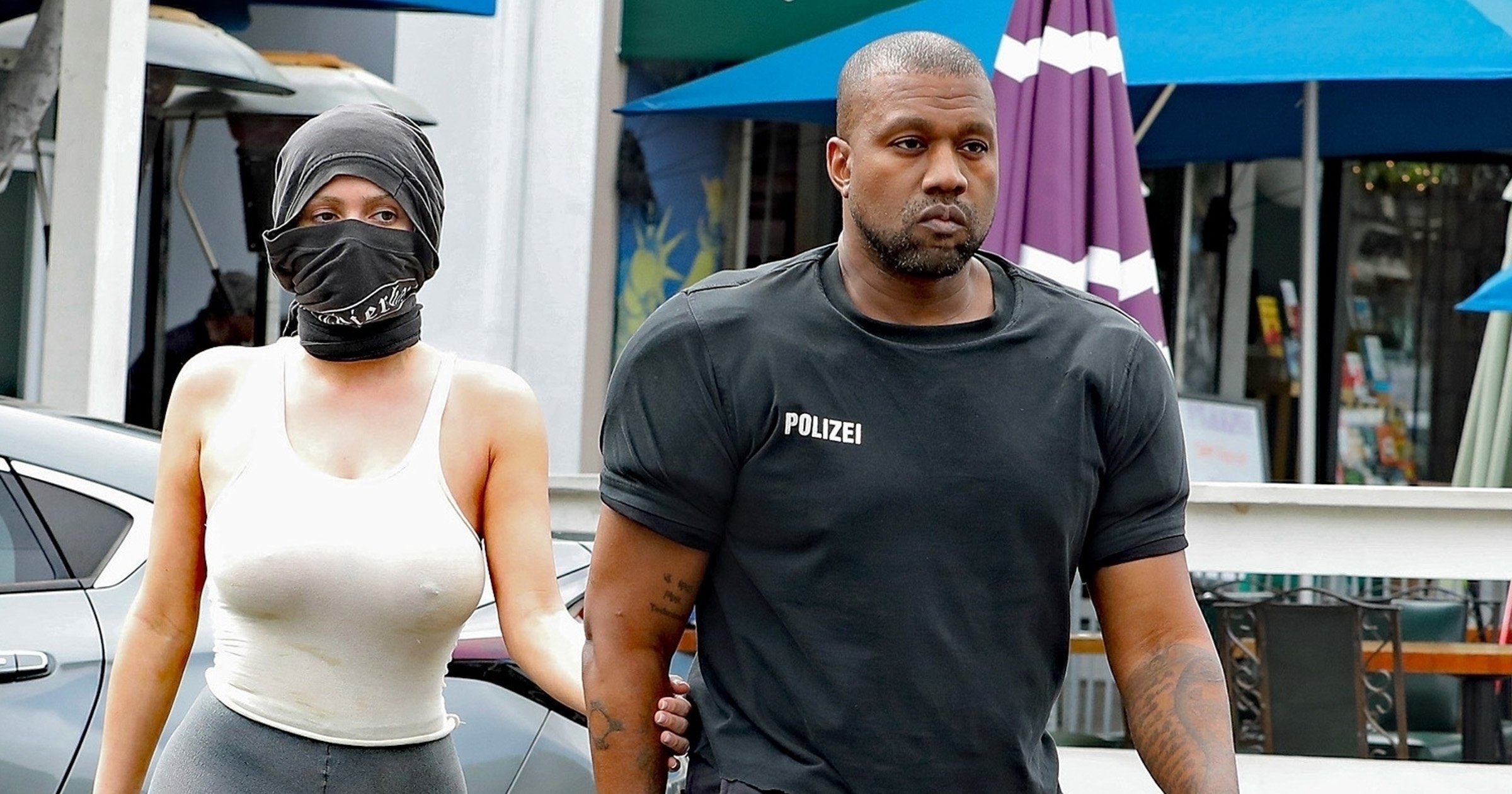 Kanye West’s rocks huge shoulder pads and no shoes on trip to get ice cream with wife Bianca Censori