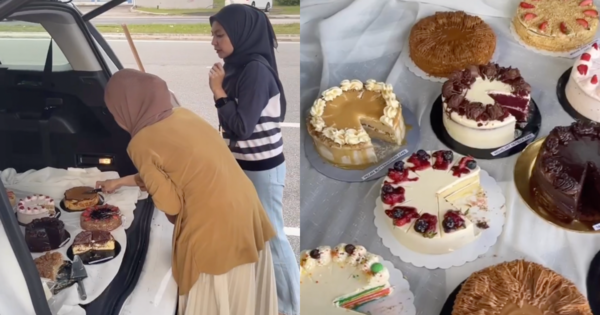 Woman Goes Viral For Selling Slices Of Premium Cakes For RM5 From Her Car Boot