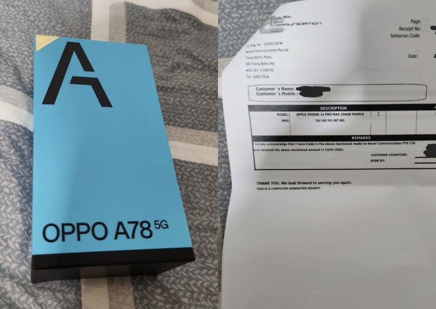 Where's her Samsung Galaxy S23? Man claims Singtel retailer gave his mum Oppo phone after she signed contract