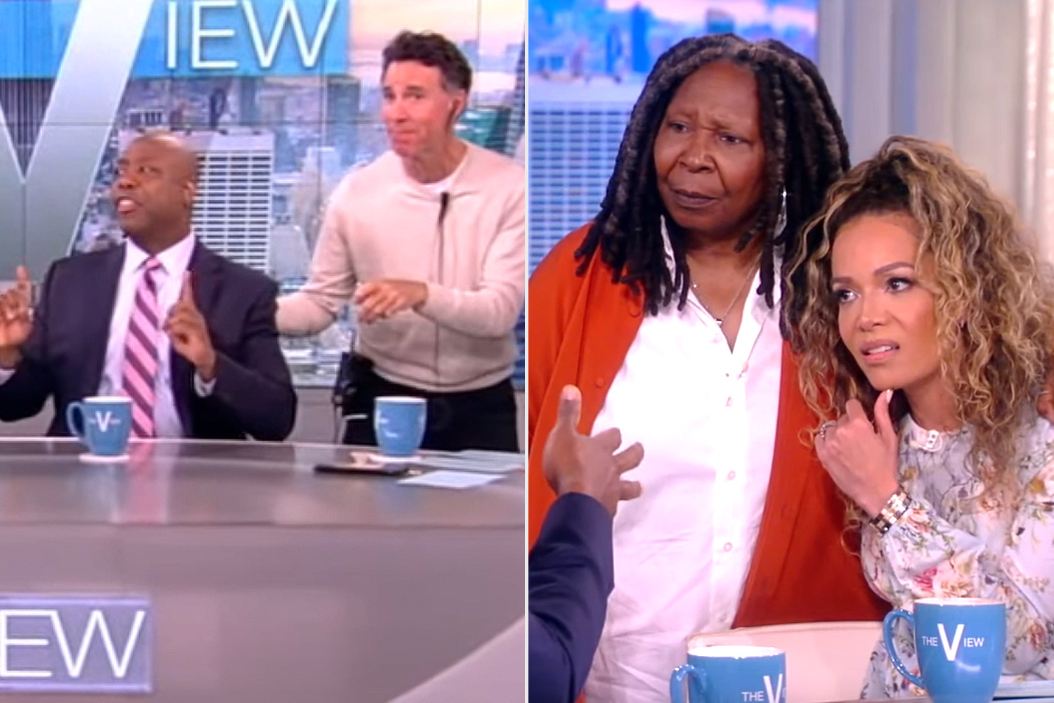 Chaos on The View as Whoopi Goldberg asks crew for help during bizarre Tim Scott interview