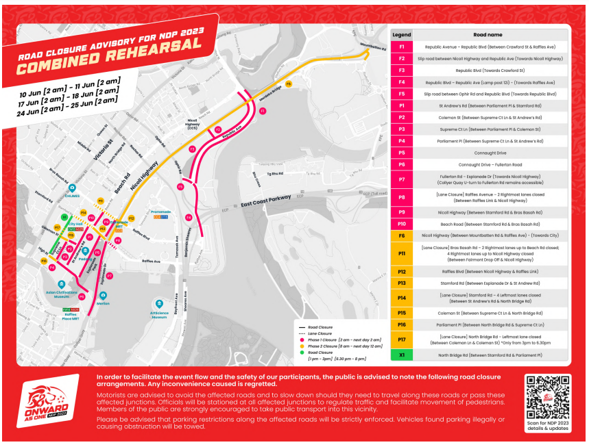 Bus Services & Some Roads Will be Amended or Closed for NDP Rehearsal