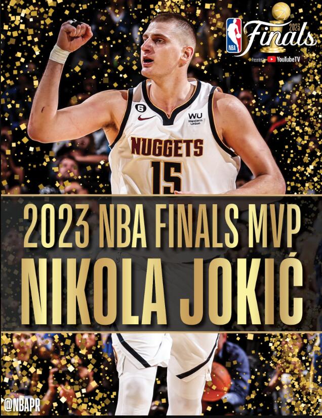 全票当选！约基奇成为史上最低顺位的FMVP