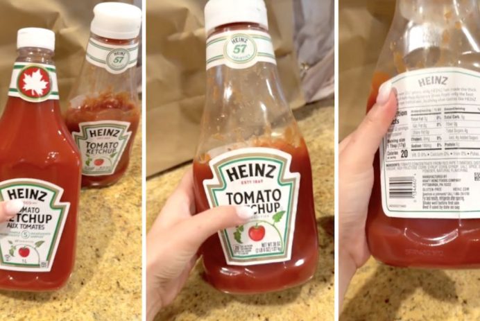 Woman is shocked when she compares ingredients in American ketchup vs. Canadian ketchup