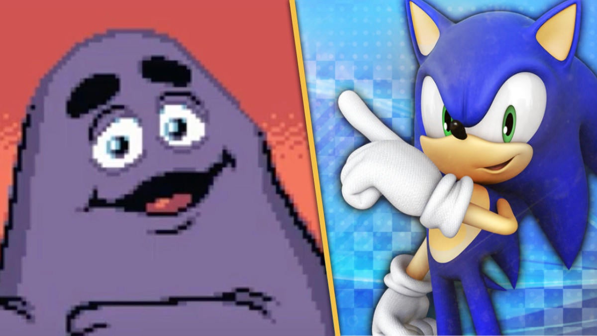 Sonic the Hedgehog Gets in on Grimace Birthday Shake Trend