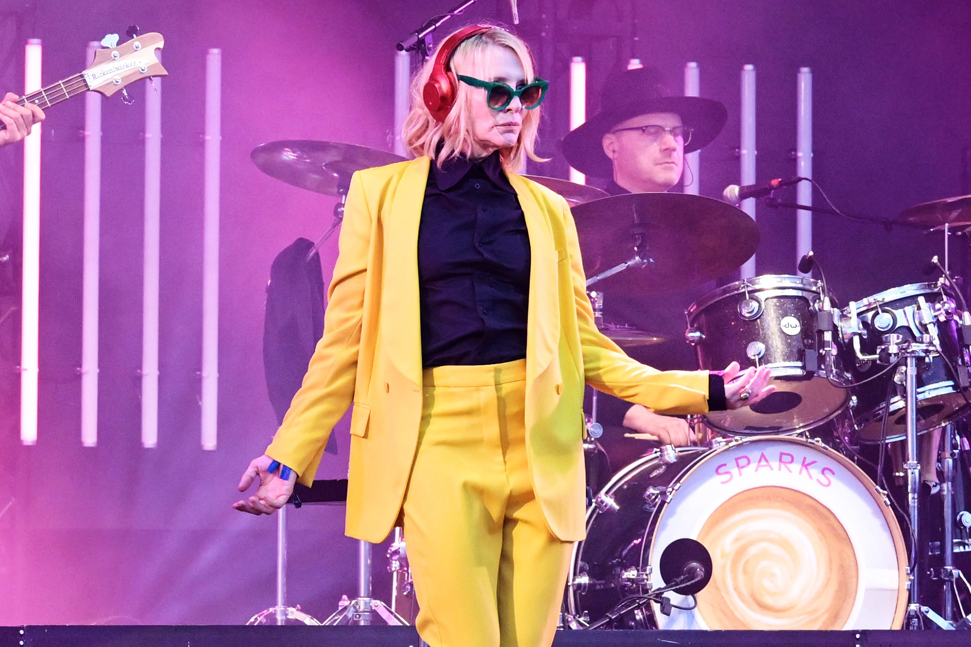 Cate Blanchett joins Sparks on stage at Glastonbury Festival to recreate her music video moves