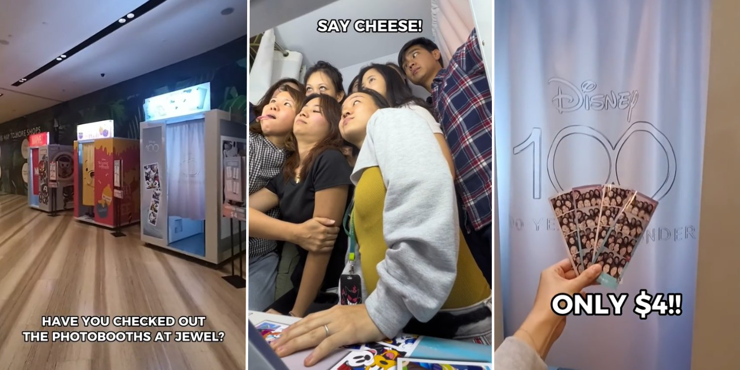 Disney photobooths at jewel Changi Airport let you snap korean-style prints for s$4