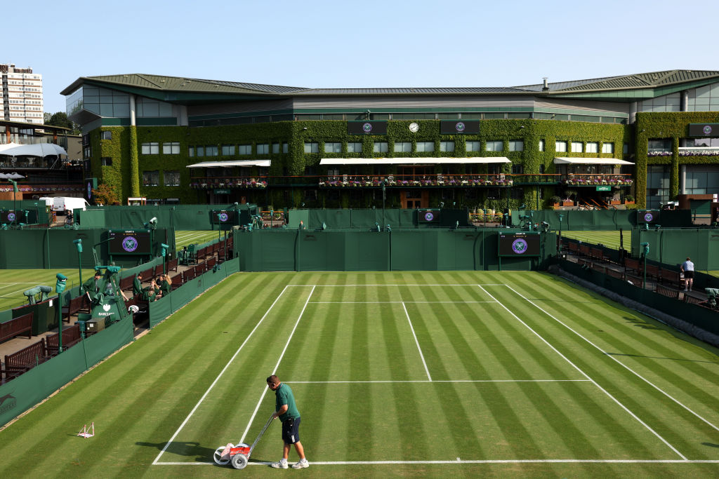 Map shows plan of Wimbledon grounds used for the iconic tennis Grand Slam