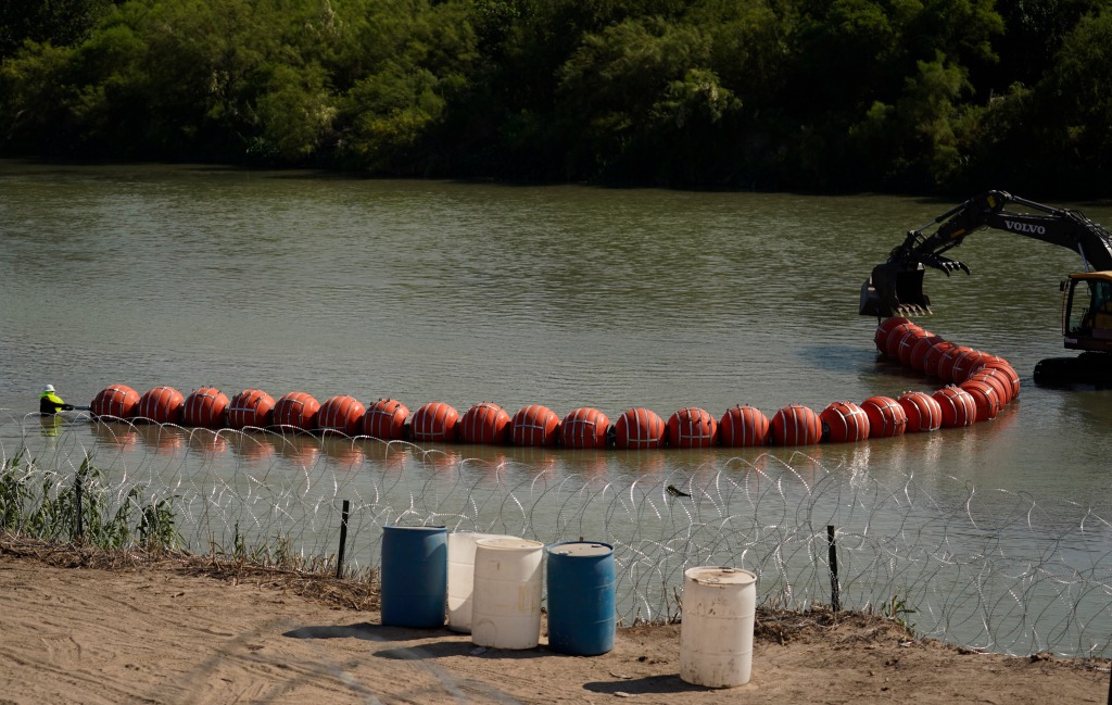 Texas launches floating barrier in the Rio Grande to stop illegal migrants from crossing into US