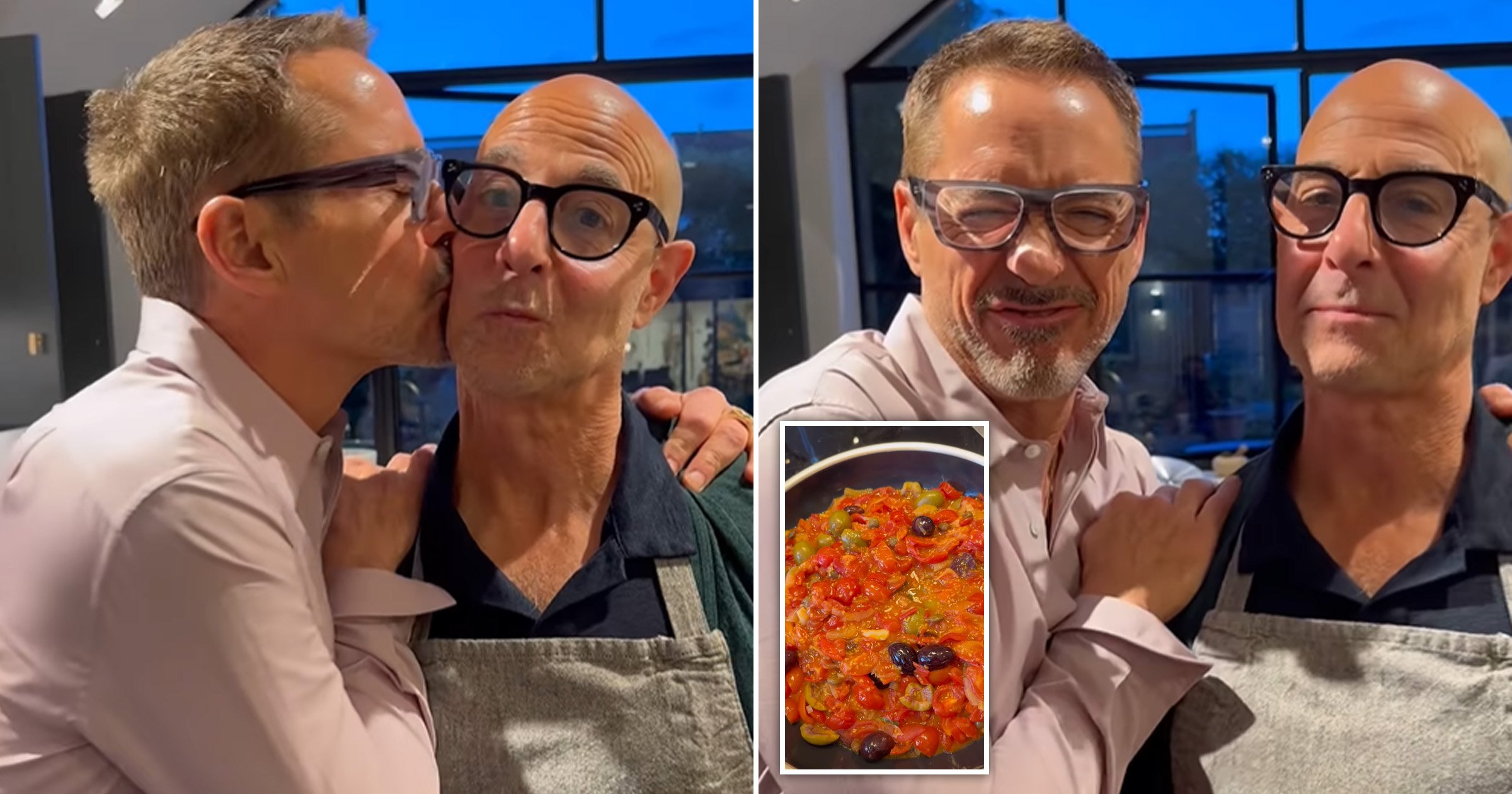 Robert Downey Jr calls Stanley Tucci a ‘gem of a fella’ as he dines at ‘Casa Tucci’