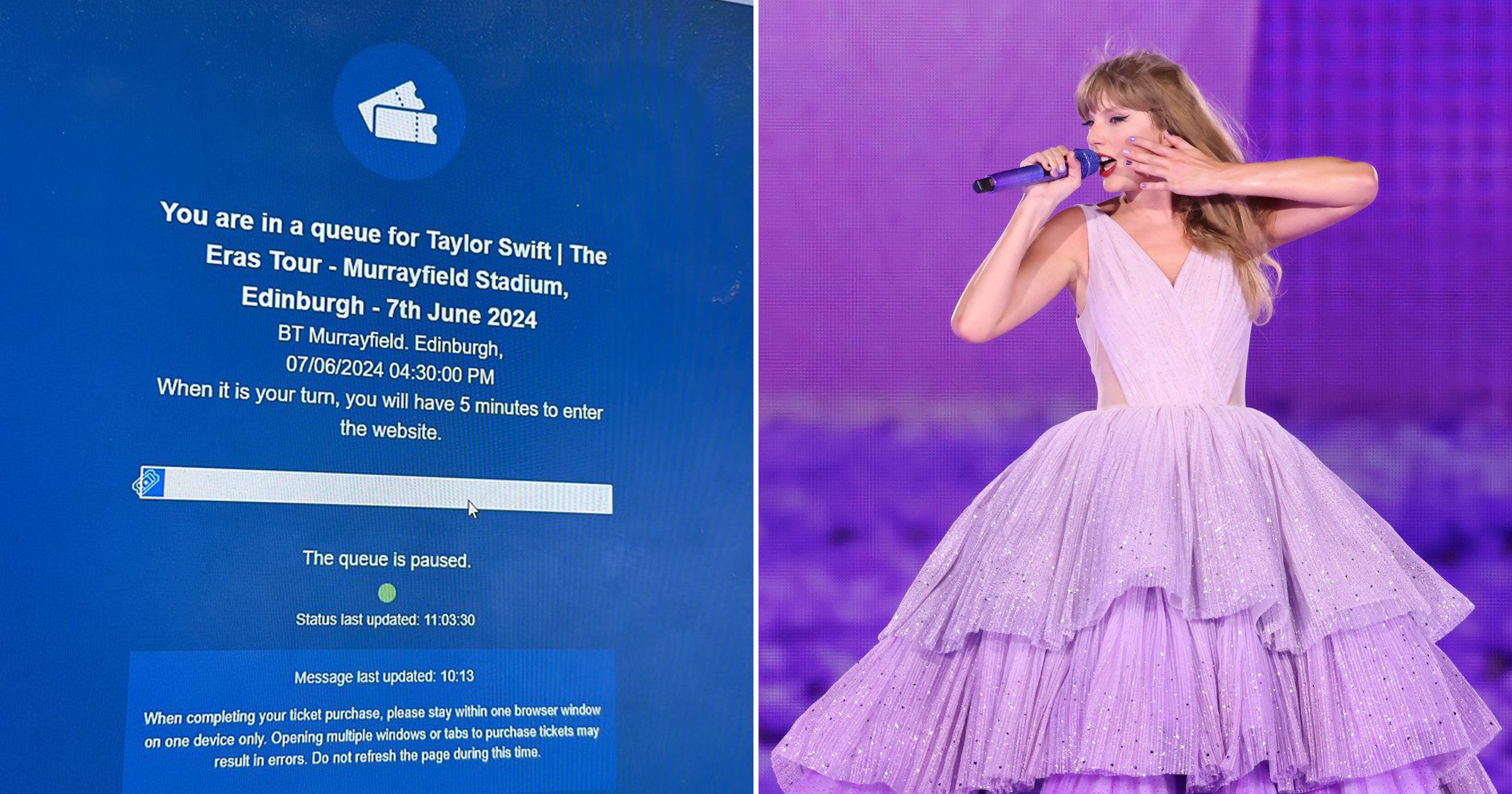 Taylor Swift fans devastated as AXS queue system descends into chaos – seconds after Eras Tour ticket sale begins