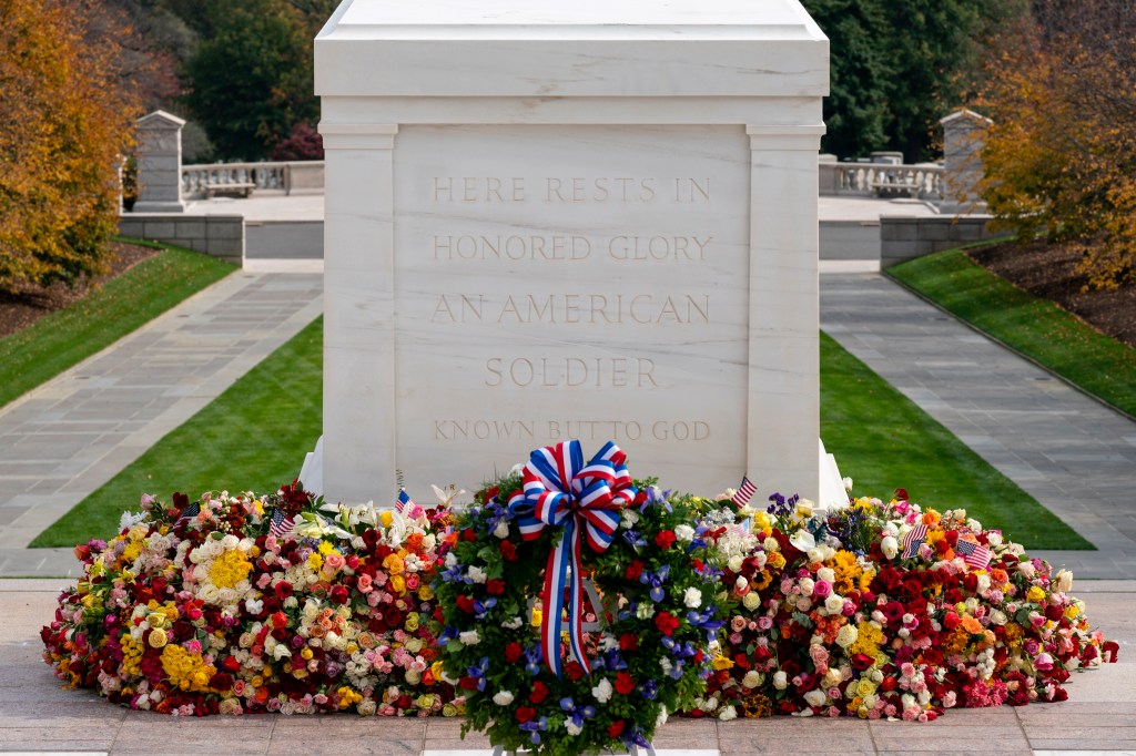 Soldier continues watch over Tomb of the Unknown Soldier as hurricane-force winds, rain lash DC area