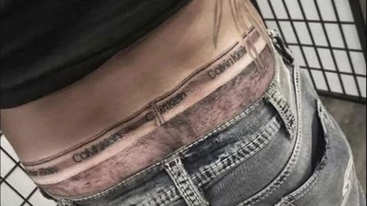 Man gets Calvin Klein boxers tattooed so it always looks like he's wearing a pair