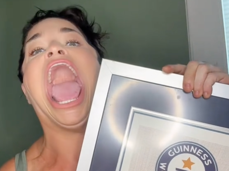 Woman who holds Guinness World Record for largest mouth gape has now broken a second one