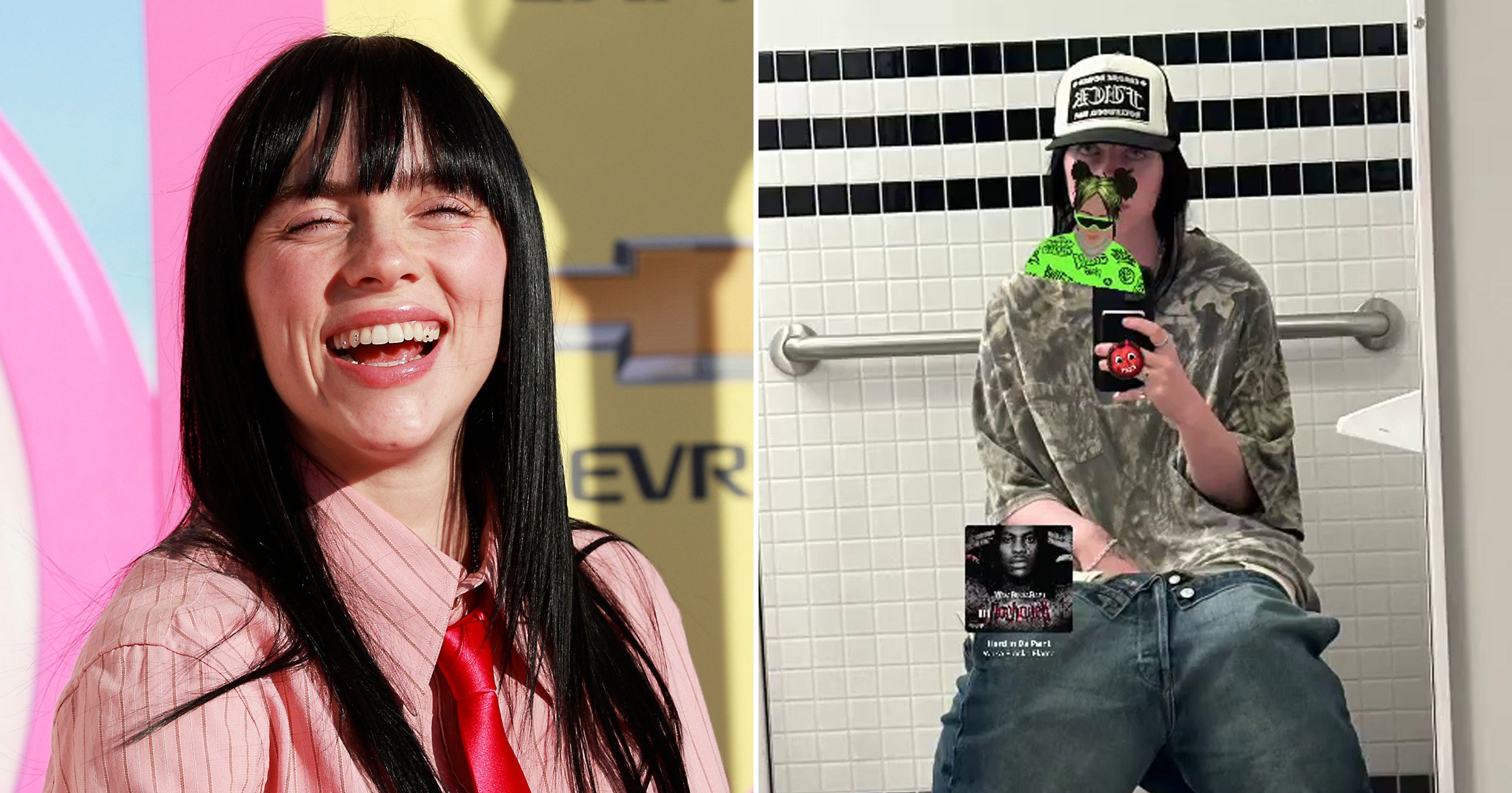 Billie Eilish proves she can look cool anywhere – even while chilling on the toilet