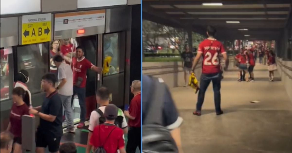 Videos of Liverpool Fan Who Was Angry From National Stadium to MRT Train Went Viral