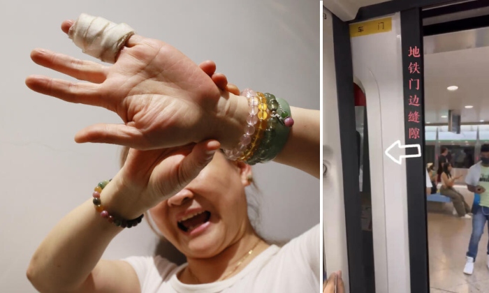 MRT passenger loses balance, places hand on door that opens and fractures her fingers in gap