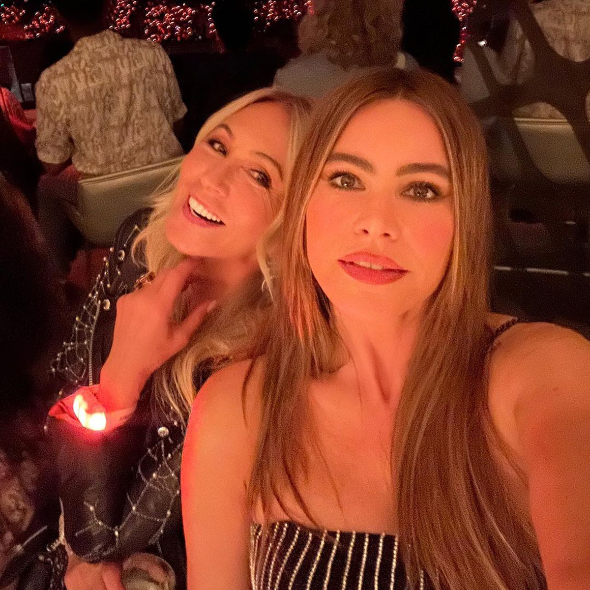 Sofia Vergara Sparkles in Pinstriped Style on Girls' Night Out at Taylor Swift's Eras Tour Show
