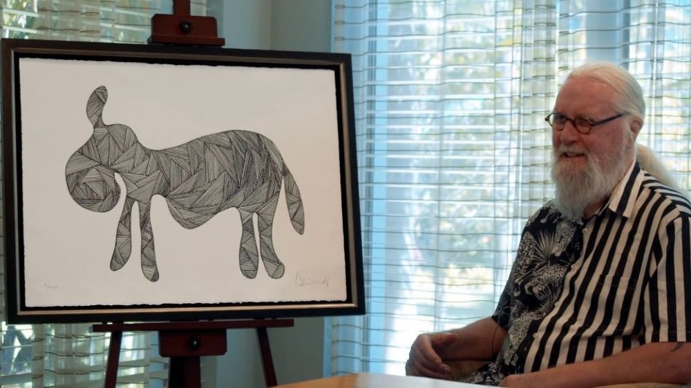 Sir Billy Connolly, 80, makes ultra rare appearance as he unveils epic new artwork worth thousands