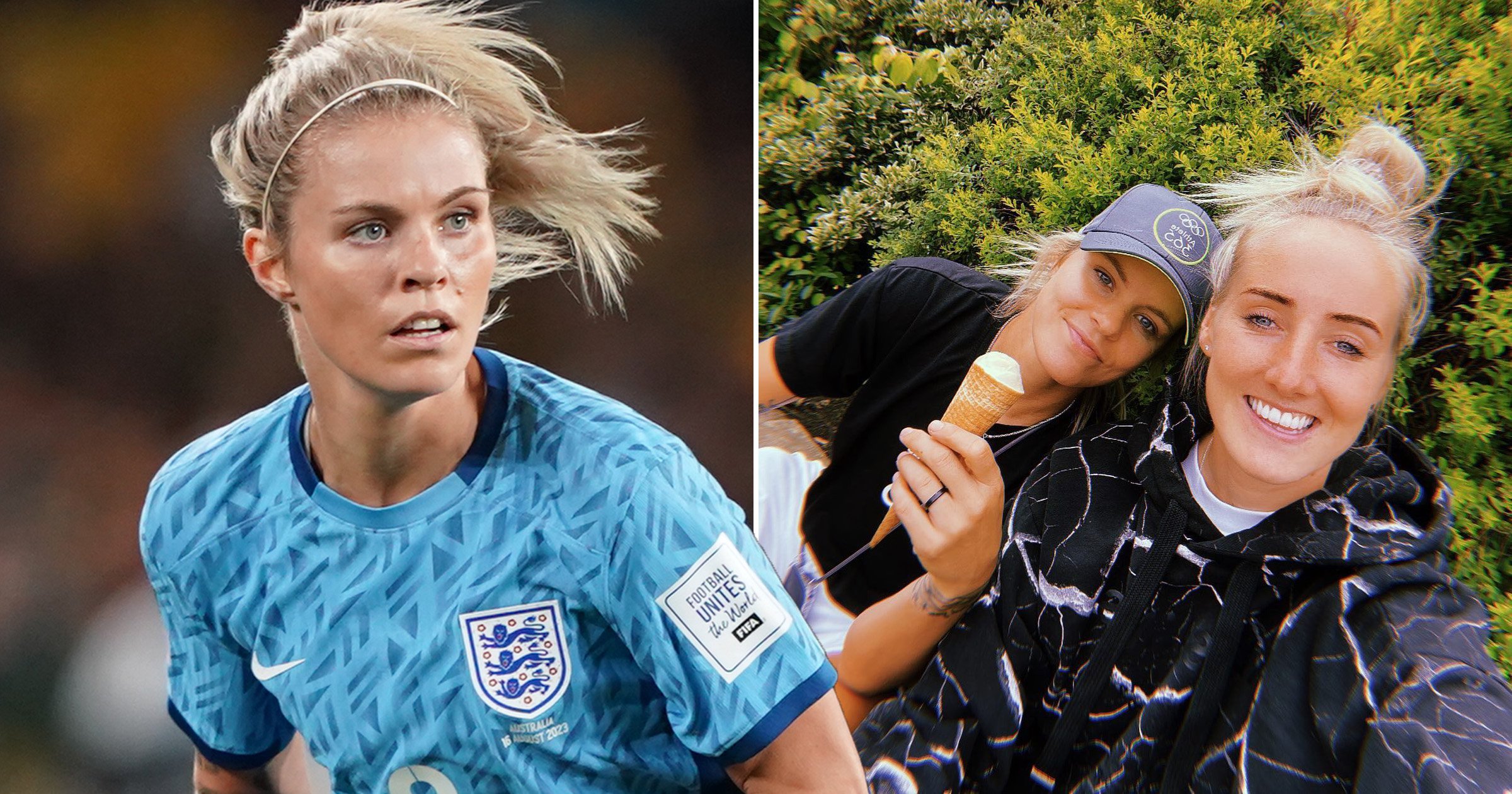 Lioness Rachel Daly cheered on by fellow footie star girlfriend in World Cup – despite awkward love triangle