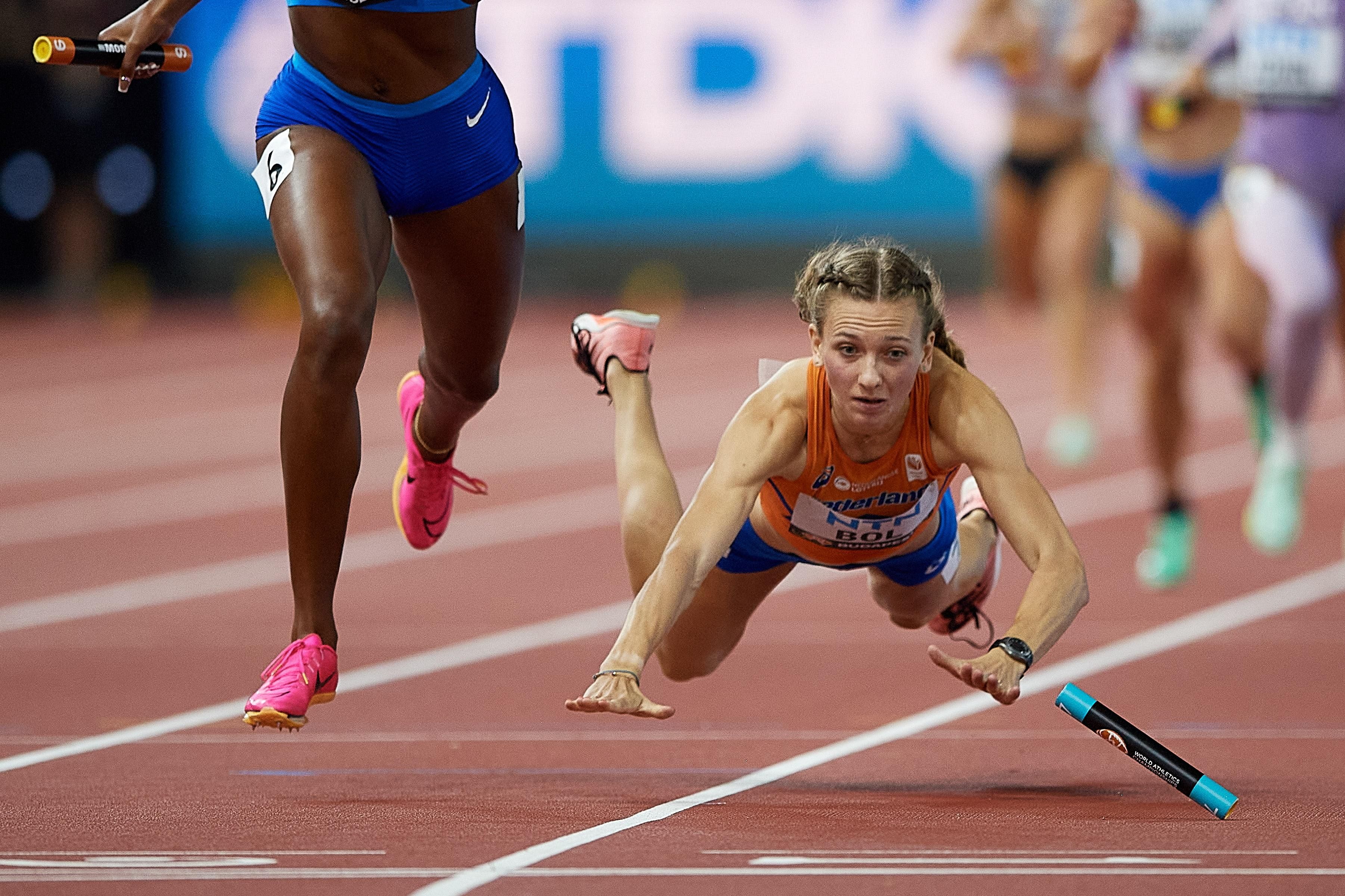 US win mixed relay with world record as Netherlands’ Femke Bol falls