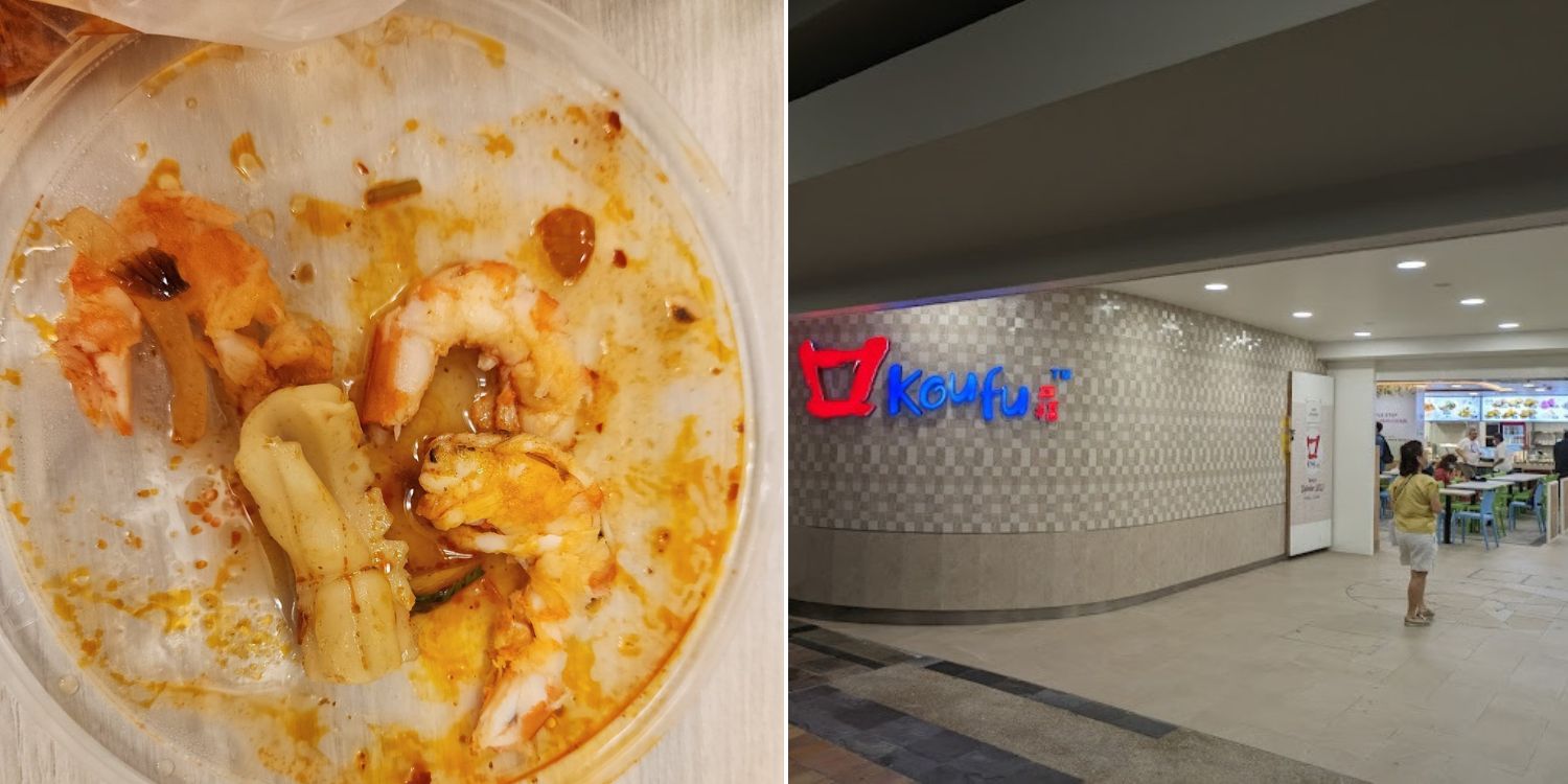 Diner complains he got 3 prawns in s$7.30 Tom yum soup from sgh food court