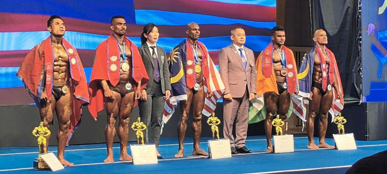 Bodybuilder Syarul is back on top of podium for the sixth time