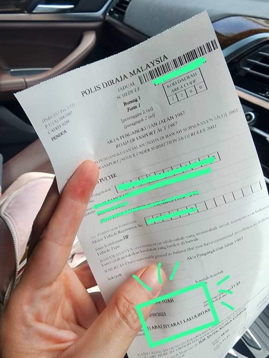 停交通灯前超出白线中罚单　女子：驾车时勿只往前看也要找白线