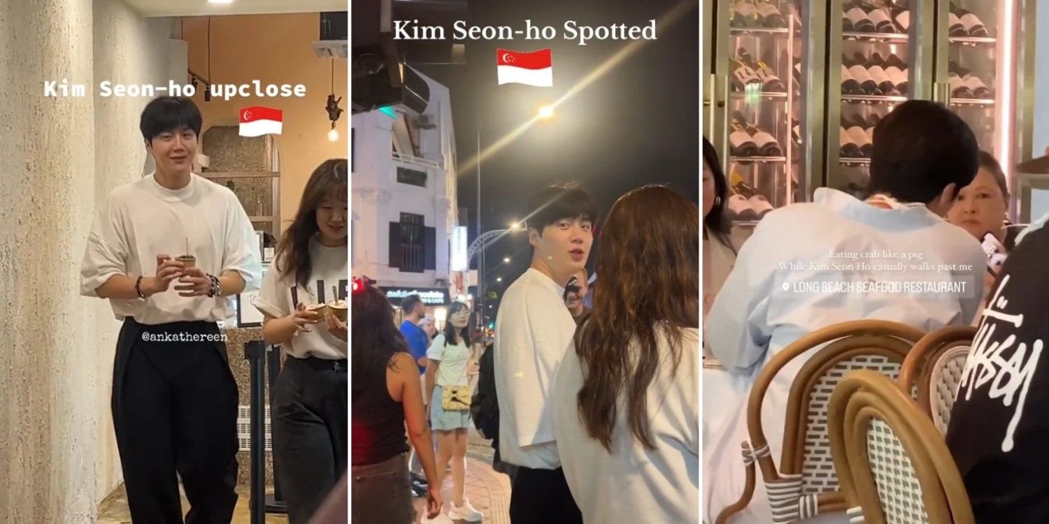 South Korean actor kim seon ho spotted buying ice cream at katong shopping mall, smiles at fans