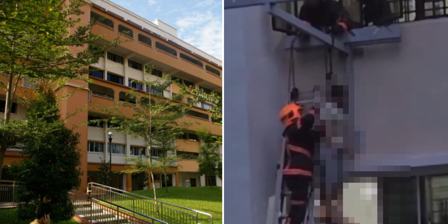 Woman hanging outside bukit batok HDB kitchen window pronounced dead by SCDF