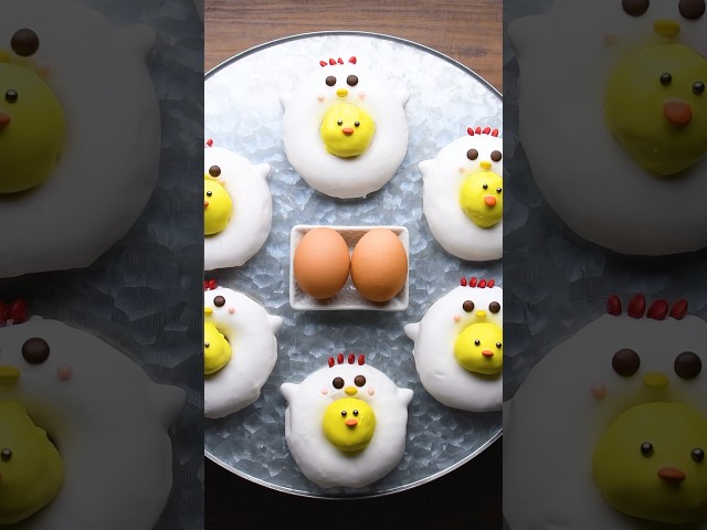 Dress up your donuts to look like little chickens #shorts