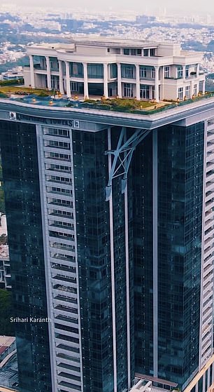 The mansion on top of a skyscraper…whose owner will probably never set foot in it: Mega home is built 400ft in the sky in India