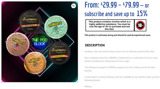 Sweet flavour nicotine pouches as strong as 100 cigarettes promoted to kids on TikTok