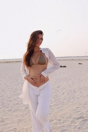 Karren Brady's daughter Sophia is pregnant as she shows off bump in stunning bikini shoot