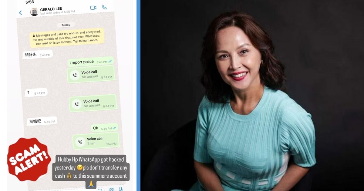 Aileen Tan Suddenly Received WhatsApp Text from Husband Threatening Divorce for Money; Turns Out to be a Scam