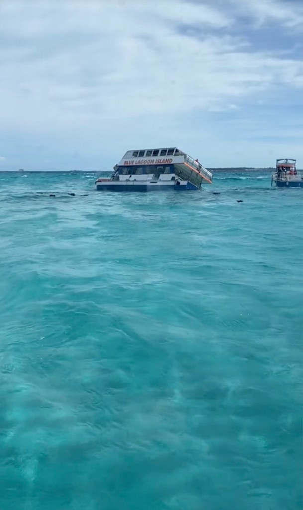 Terrifying video shows people jump from sinking Bahamas boat that claimed life of US tourist