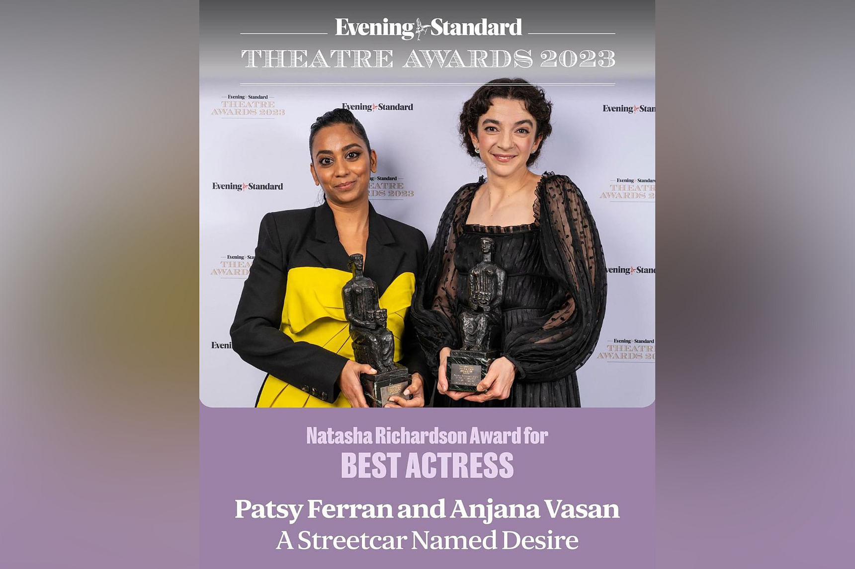 Singapore’s Anjana Vasan wins best actress at UK’s Evening Standard Theatre Awards