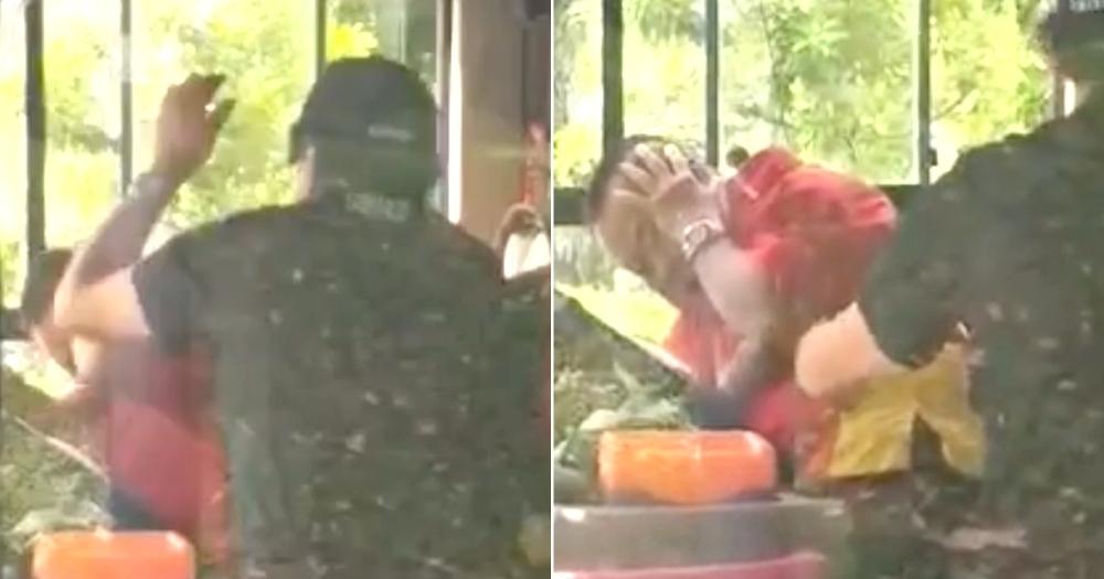 Why like that?! Elderly man attacked police with knife and even burnt a policewoman with cigarette!