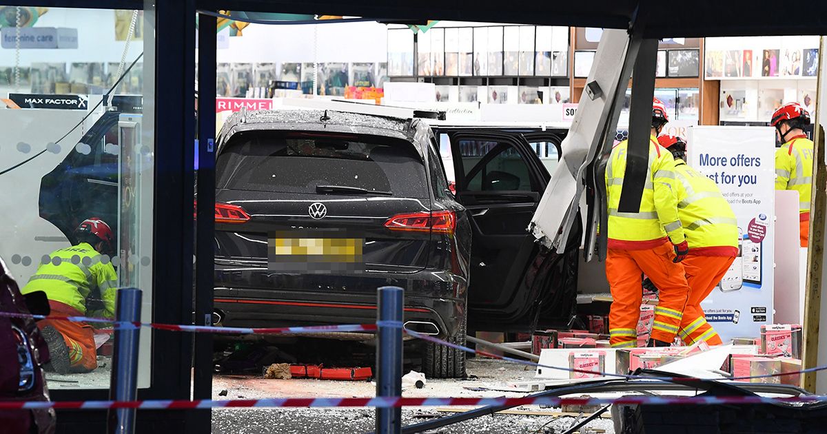 Car ploughs into Boots store in front of terrified shoppers causing 'bedlam'