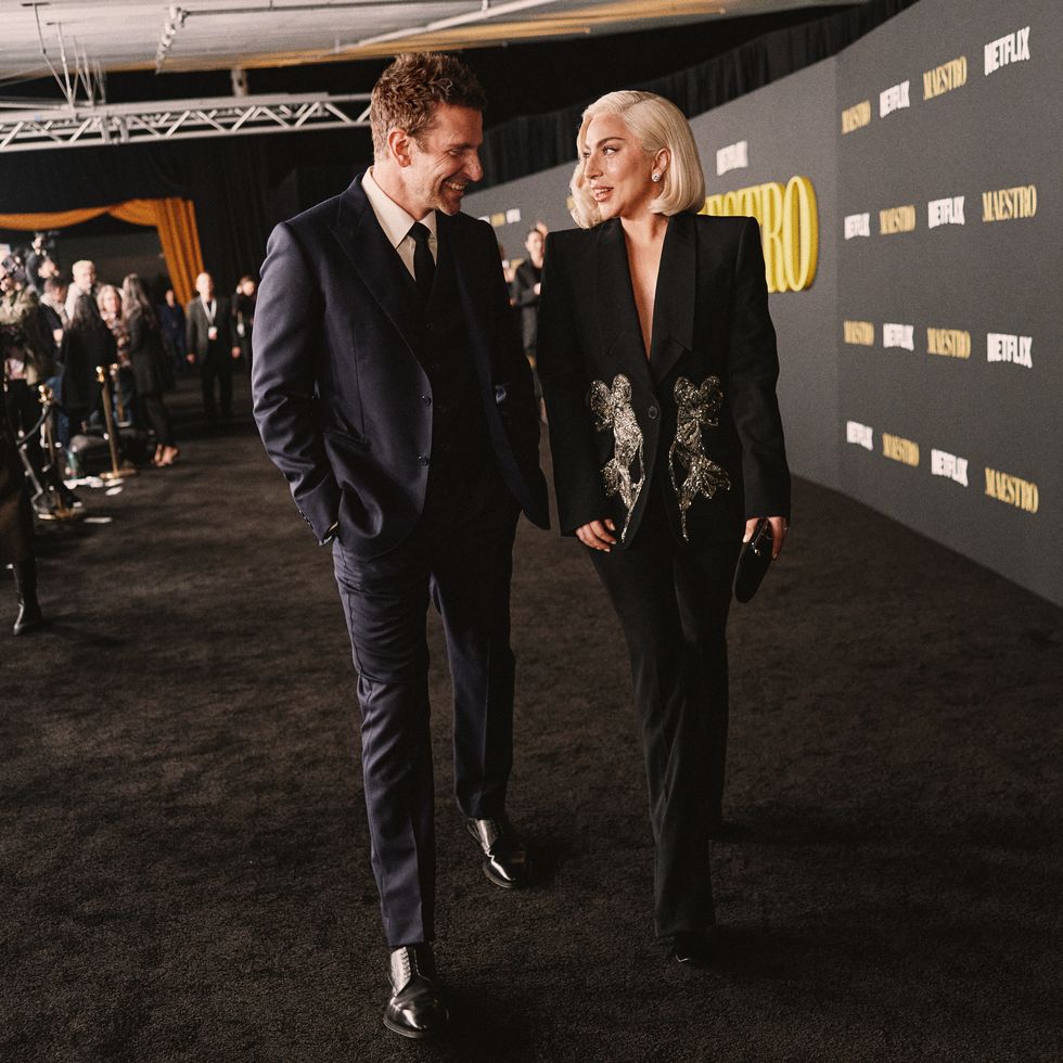 Lady Gaga and Bradley Cooper Match in Suits During Sweet Red-Carpet Reunion