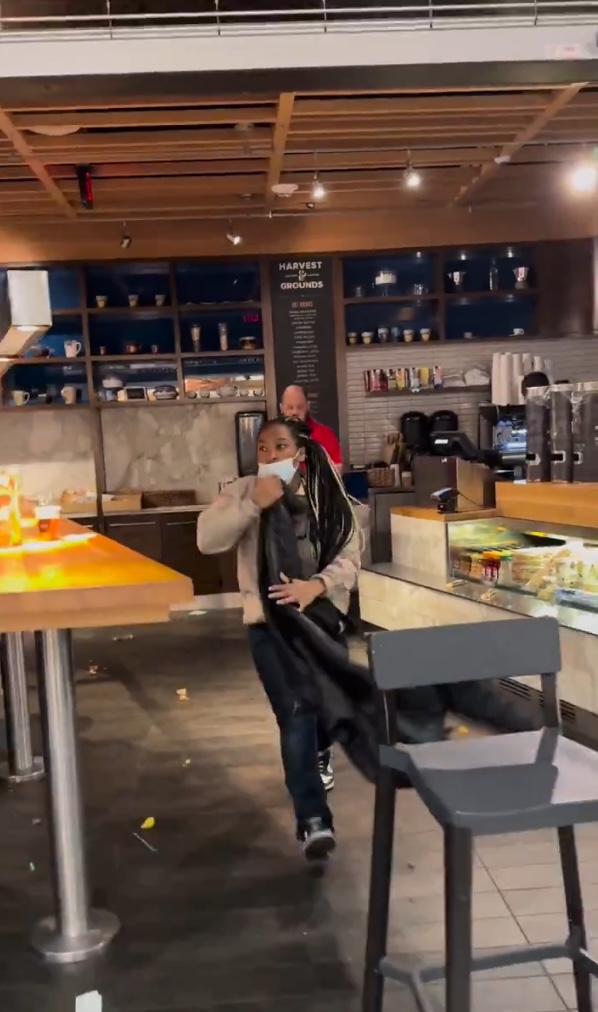 Airport employee leaps over counter, fights managers and swings chair after she’s fired: ‘Give me my stuff!’