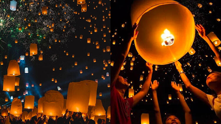 Release lanterns into the night sky at Singapore’s first-ever Sky Lantern Festival this February